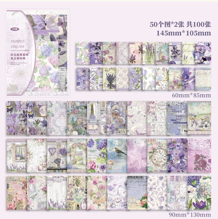Vintage Series Scrapbooking 100Pcs/Pack Past Stories