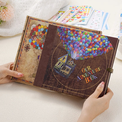 Our Adventure Book 146 Page DIY Scrapbook for Travel Memories Unique Wedding & Anniversary Gift Retro Kraft Photo Album