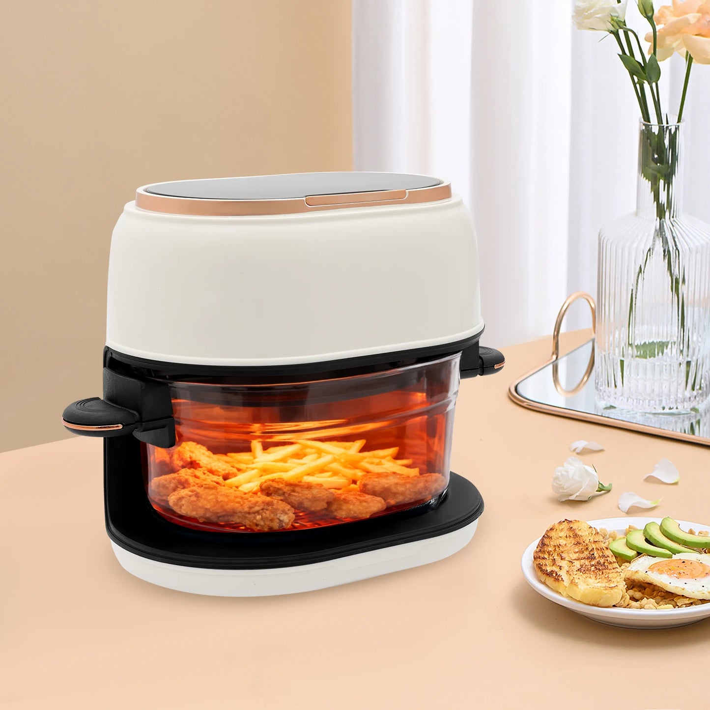 4L 1350W Multifunctional Touchscreen Air Fryer With Timer Function Adjustable Temperature for Frying and Baking Various Foods