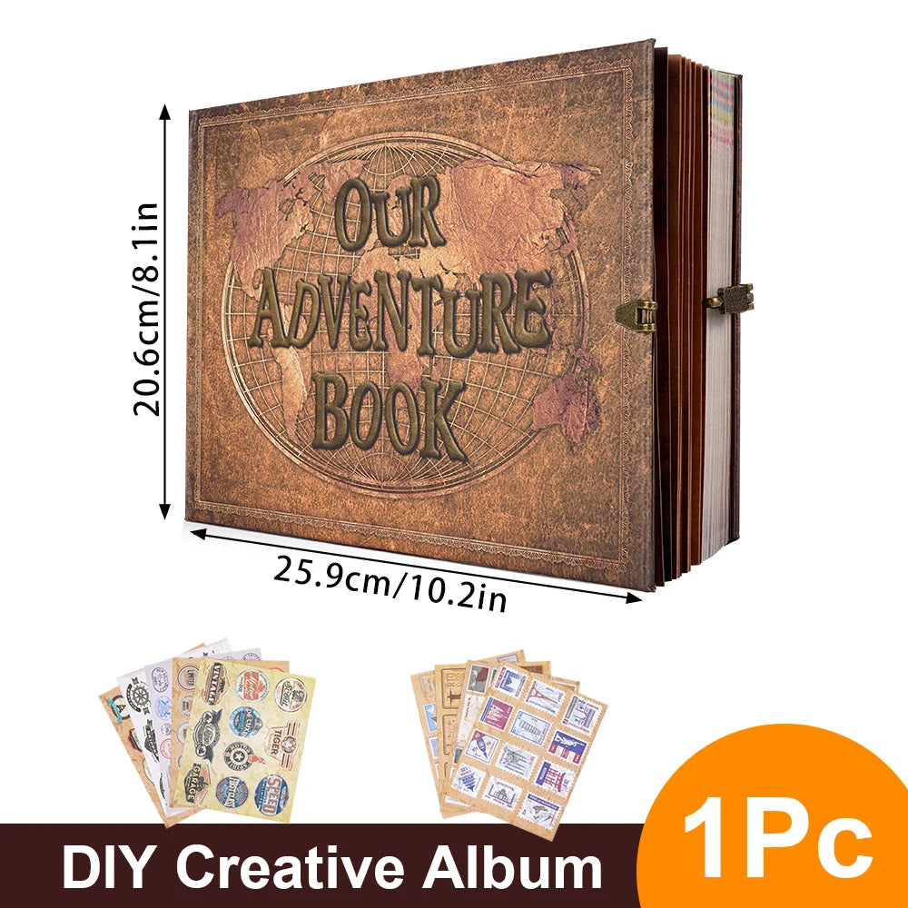 180-page DIY personalized handmade photo album retro kraft paper travel diary anniversary album wedding Valentine's Day gift