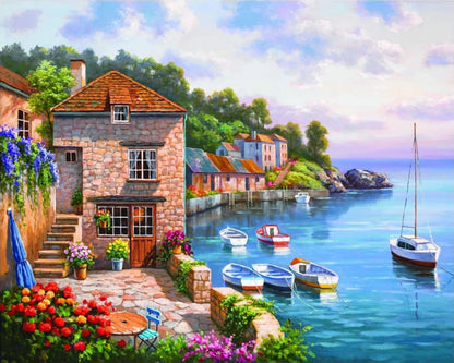 Paint by Numbers Kit for Adults，children，Beginner to Advanced NumberOil Paintin ，Home Decor ，DIY Art Scenery Oil Paintin 40X50CM