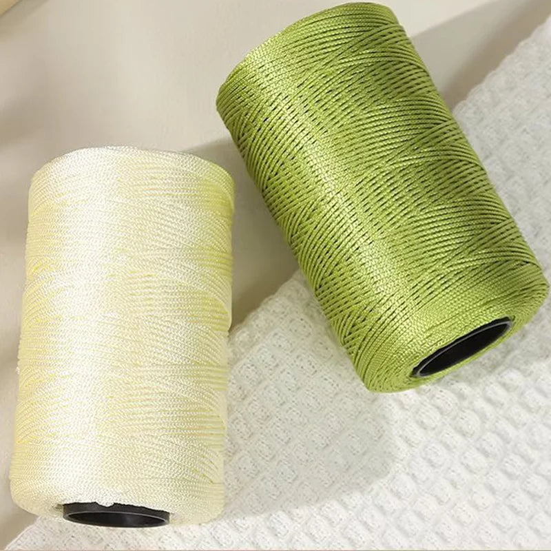 100g/Roll 1mm 230 Meters Ice Silk Summer Crochet Yarn for DIY Knitting Bag Shoes Hat Hollow Polyester Rope Thread Handmade Craft