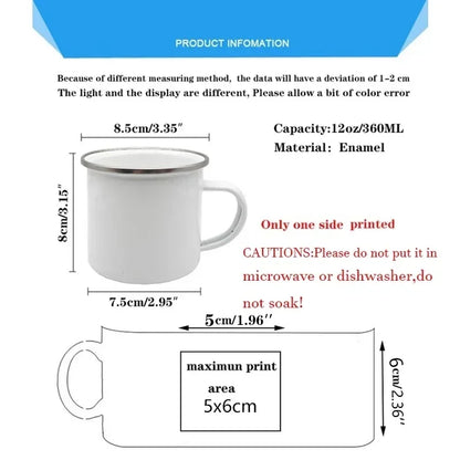 Thank You Grandma for All These Magical Moments Print Enamel Mug Outdoor Cup Drink Coffee Cups Holiday Birthday Gift for Grandma