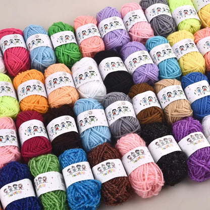 12Color Set Kids DIY Knitting Crochet Yarns Colorful Material For Needlework Sewing Hand Crafting Wool Ball Hat Dolls Soft Sewin