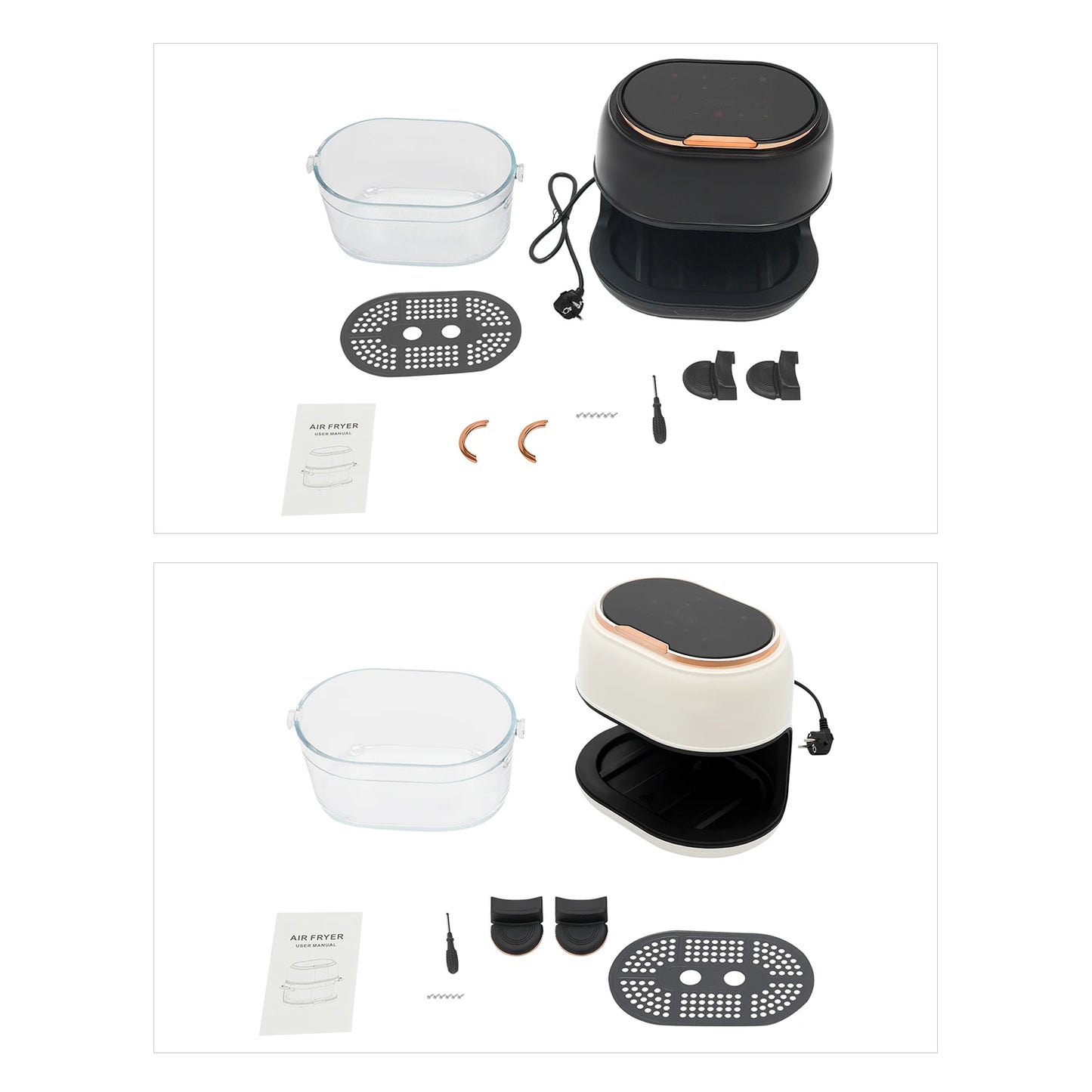 4L 1350W Multifunctional Touchscreen Air Fryer With Timer Function Adjustable Temperature for Frying and Baking Various Foods