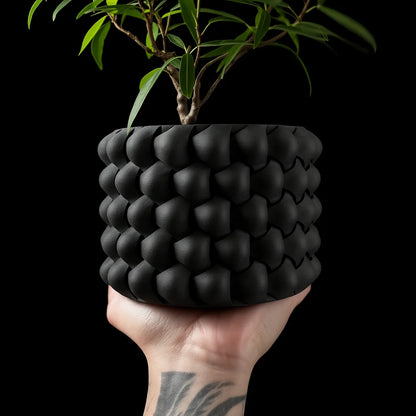 Modern Minimalist 3D Printed Plant Pot – Biodegradable Flower Planter for Home Decor, Eco-Friendly Sustainable Gift (Tri-Weave)