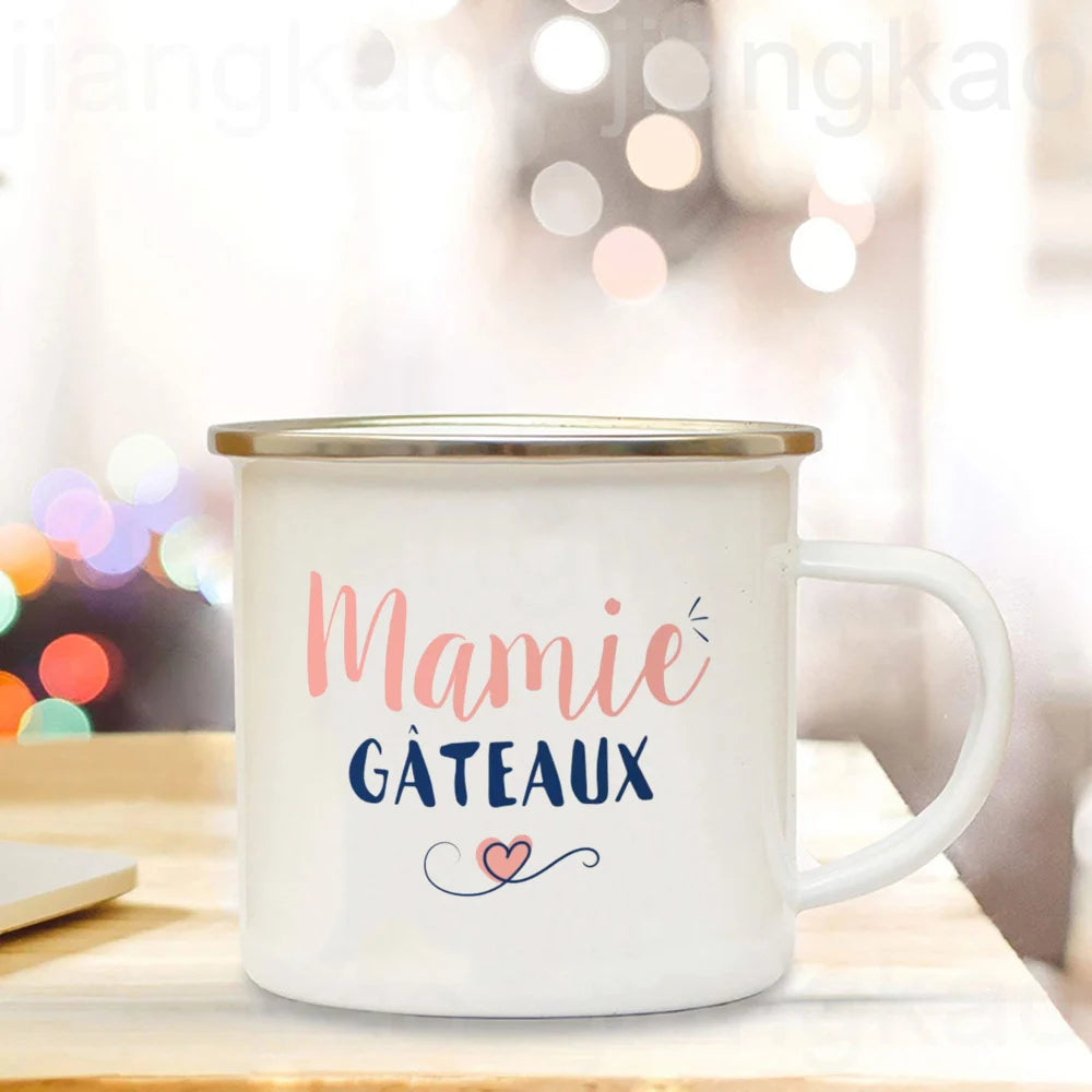 Thank You Grandma for All These Magical Moments Print Enamel Mug Outdoor Cup Drink Coffee Cups Holiday Birthday Gift for Grandma
