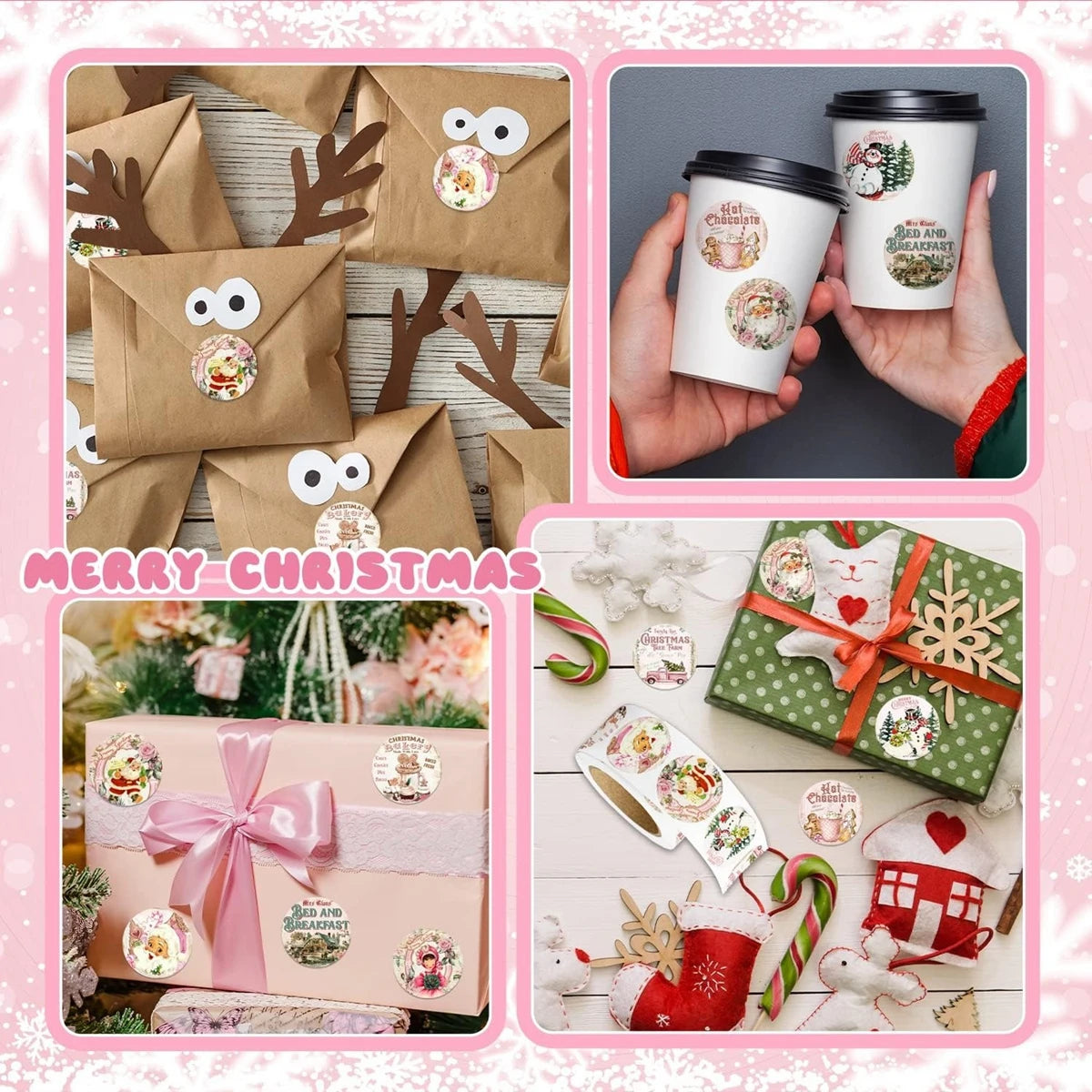 Christmas Stickers for Envelope 500pcs 1inch