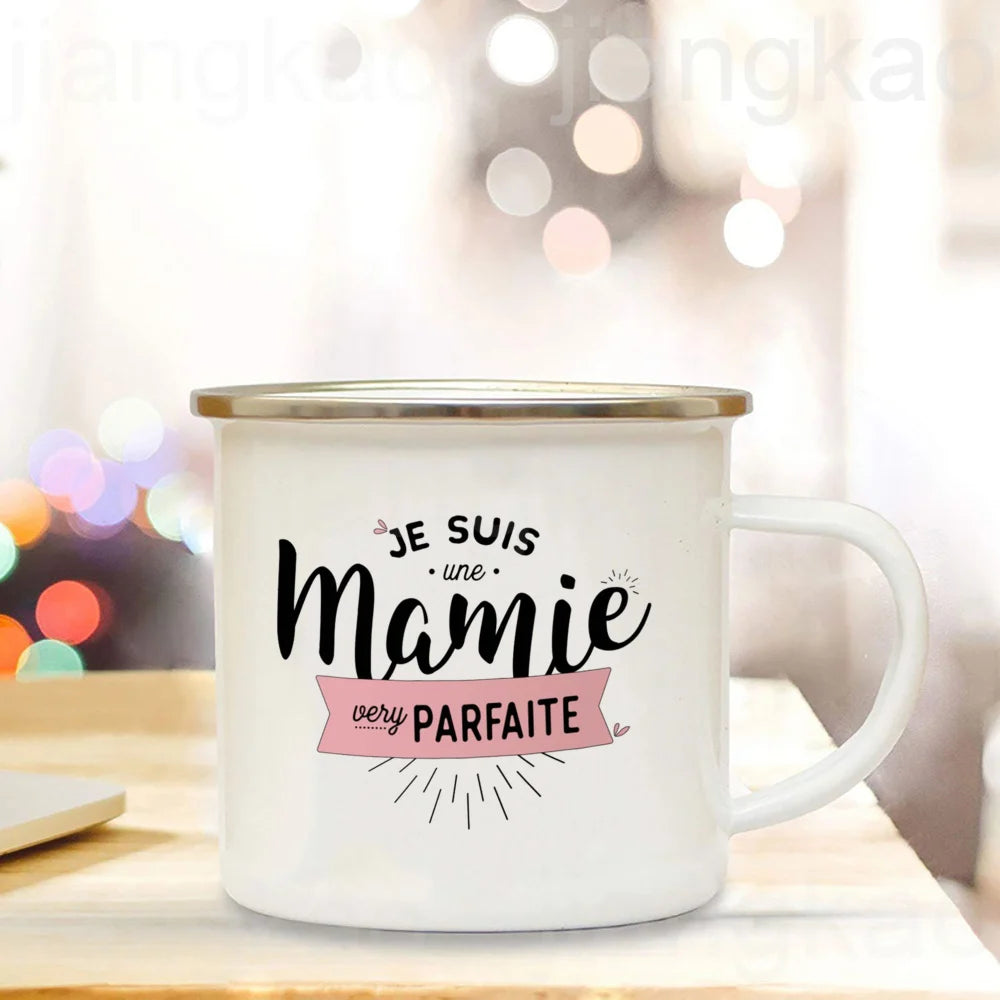 Thank You Grandma for All These Magical Moments Print Enamel Mug Outdoor Cup Drink Coffee Cups Holiday Birthday Gift for Grandma