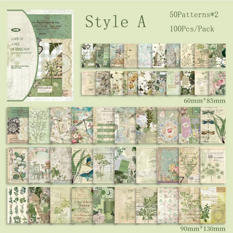 Vintage Series Scrapbooking 100Pcs/Pack Past Stories