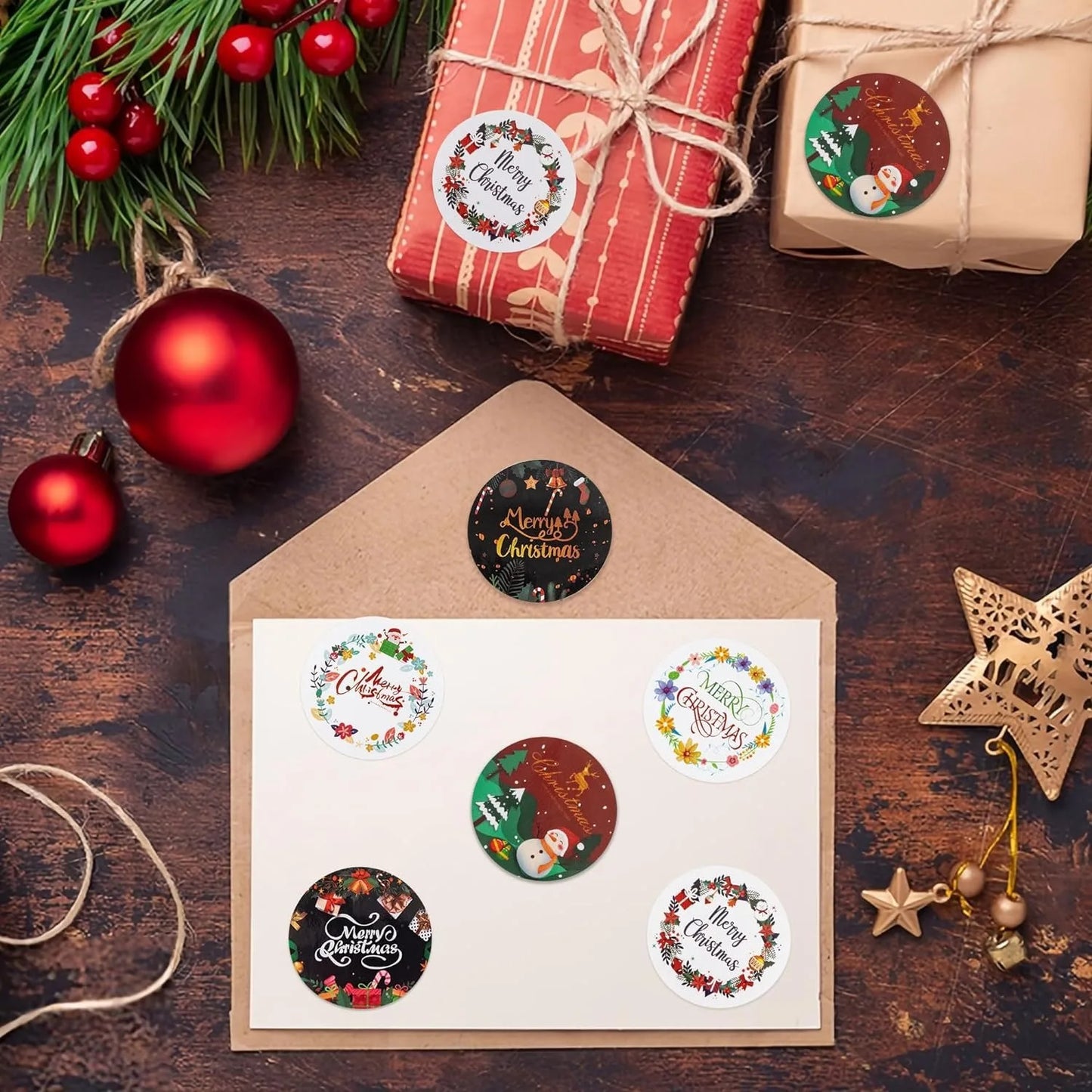 Christmas Stickers for Envelope 500pcs 1inch