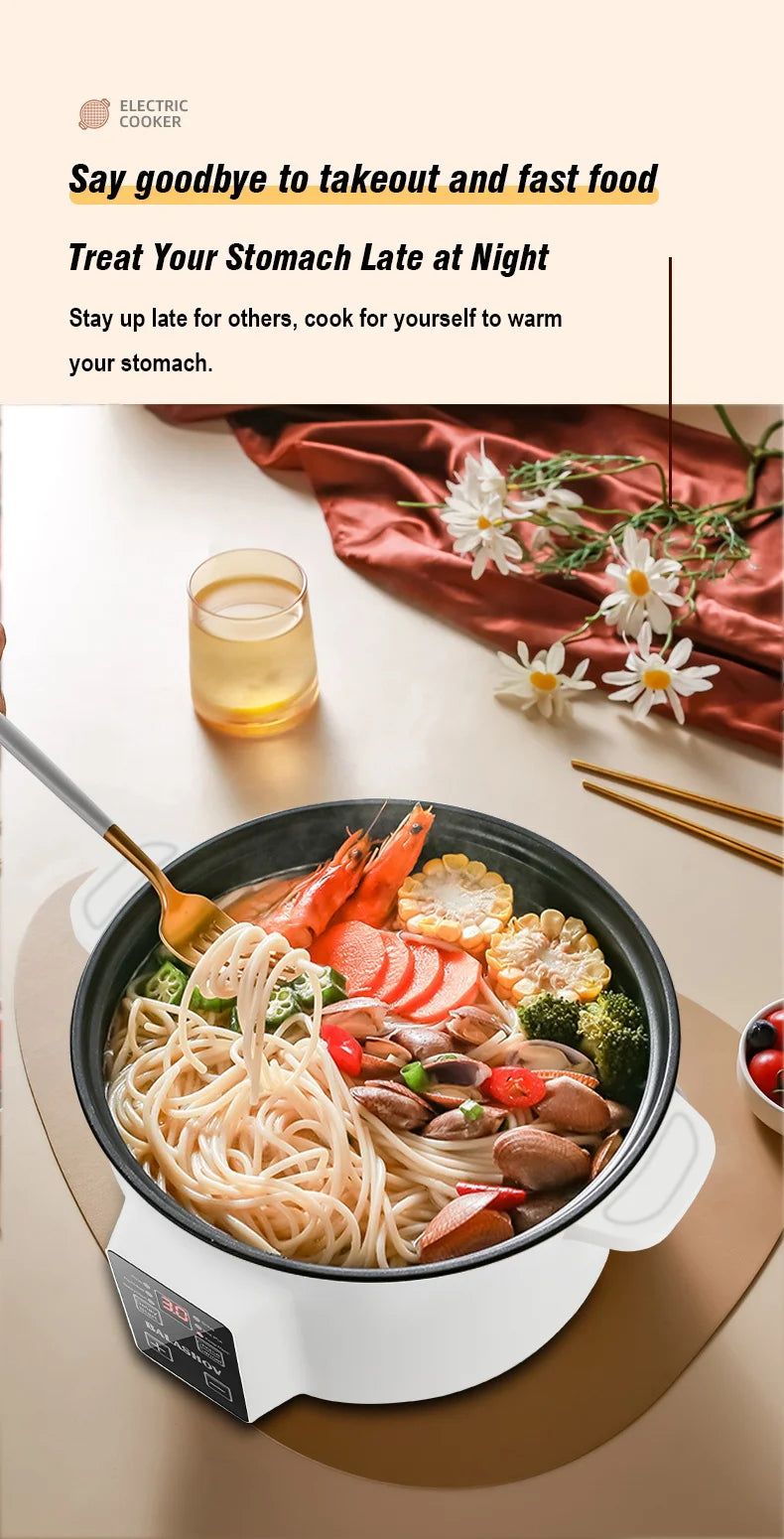 800W Electric Multifunctional Cooker Household Hot Pot Intelligent Non-stick Cookware for Kitchen Home Appliance Rice Pot 3.5L