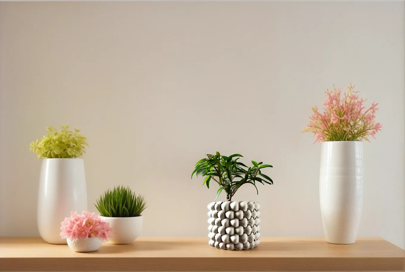 Modern Minimalist 3D Printed Plant Pot – Biodegradable Flower Planter for Home Decor, Eco-Friendly Sustainable Gift (Tri-Weave)