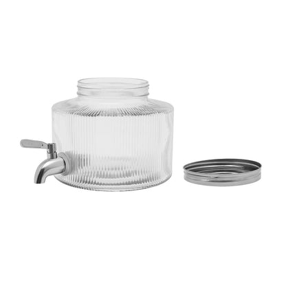 iced Beverage Dispenser 2.8L DIY Beverage Clear Glass Combined with Tap, Suitable for Refrigerators