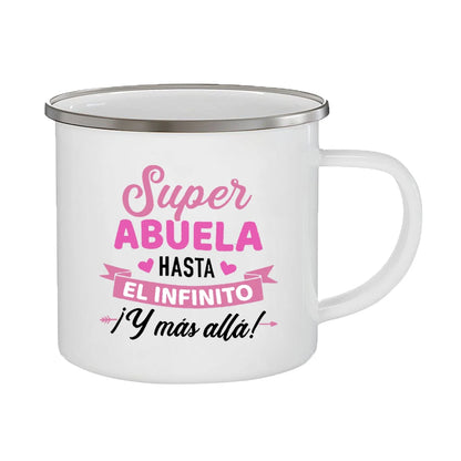 Best Grandmother in The World Spanish Print Enamel Coffee Mug Drinks Milk Cup Camping Mugs Best Birthday Holiday Gift for Abuela