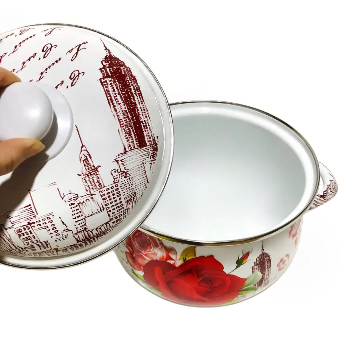 Enamel Pot Stewed Soup Noodles Hot Pot Household Goods Kitchen Cookware Thickened Large Capacity Stock Pot