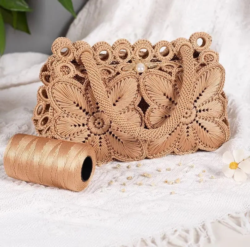100g/Roll 1mm 230 Meters Ice Silk Summer Crochet Yarn for DIY Knitting Bag Shoes Hat Hollow Polyester Rope Thread Handmade Craft