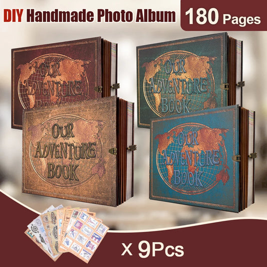 180-page DIY personalized handmade photo album retro kraft paper travel diary anniversary album wedding Valentine's Day gift