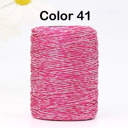 100g/Roll 1mm 230 Meters Ice Silk Summer Crochet Yarn for DIY Knitting Bag Shoes Hat Hollow Polyester Rope Thread Handmade Craft
