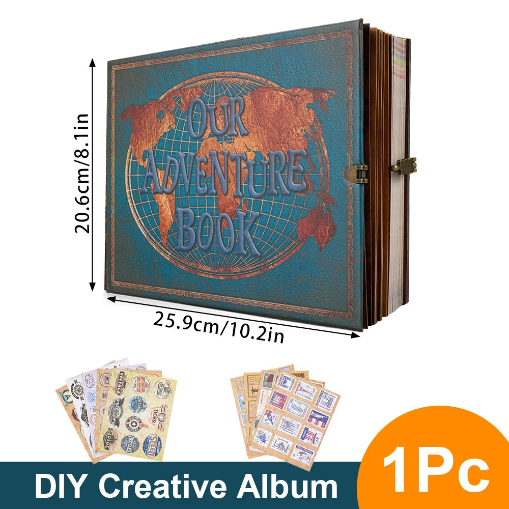 180-page DIY personalized handmade photo album retro kraft paper travel diary anniversary album wedding Valentine's Day gift