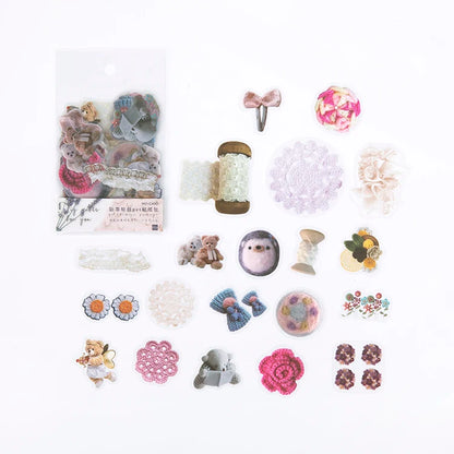 40pcs/pack PET Transparent Flowers Stickers DIY Deco Scrapbooking Junk Journal Plants Flowers Sticker Stationery Supplies