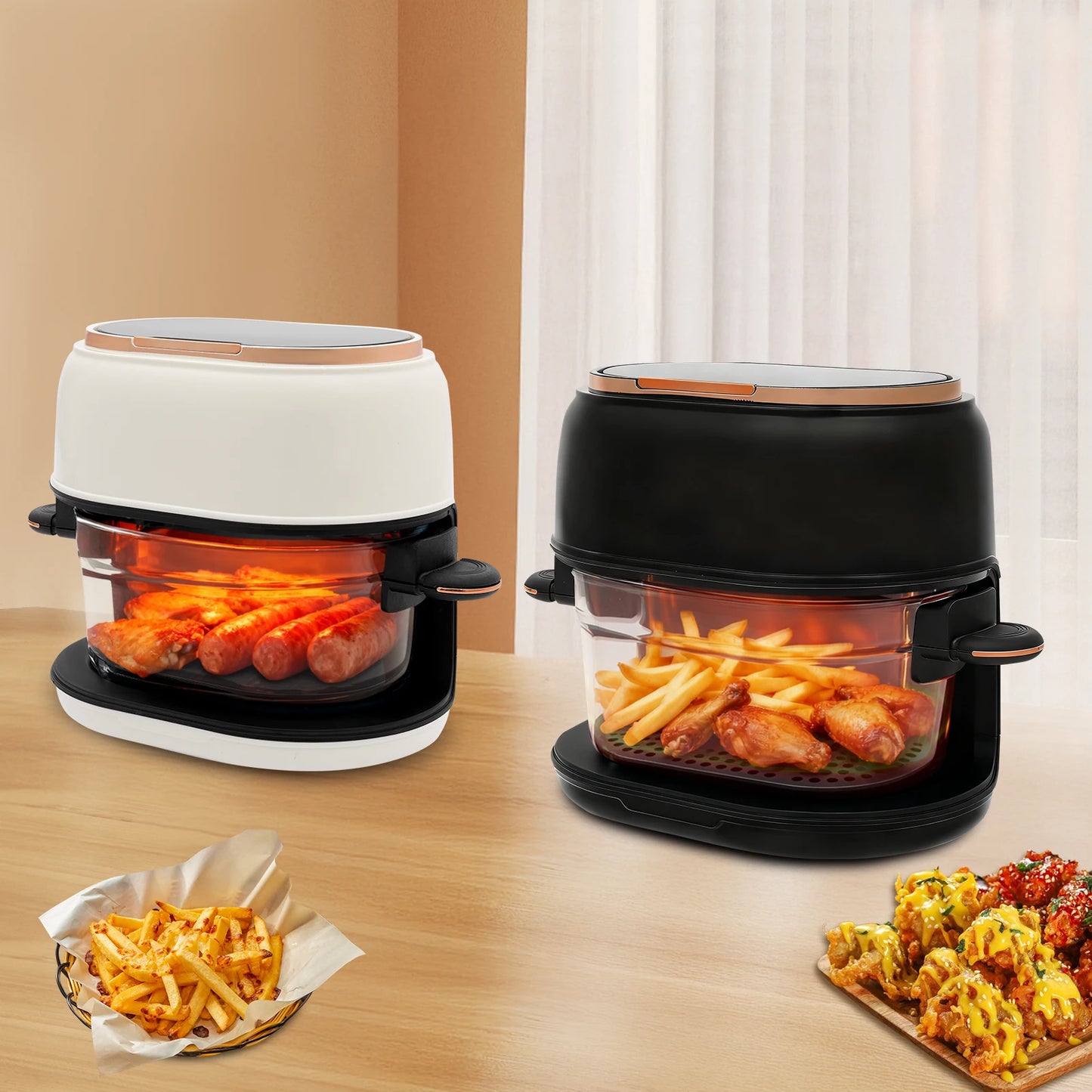 4L 1350W Multifunctional Touchscreen Air Fryer With Timer Function Adjustable Temperature for Frying and Baking Various Foods
