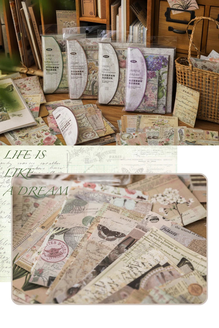 Vintage Series Scrapbooking 100Pcs/Pack Past Stories