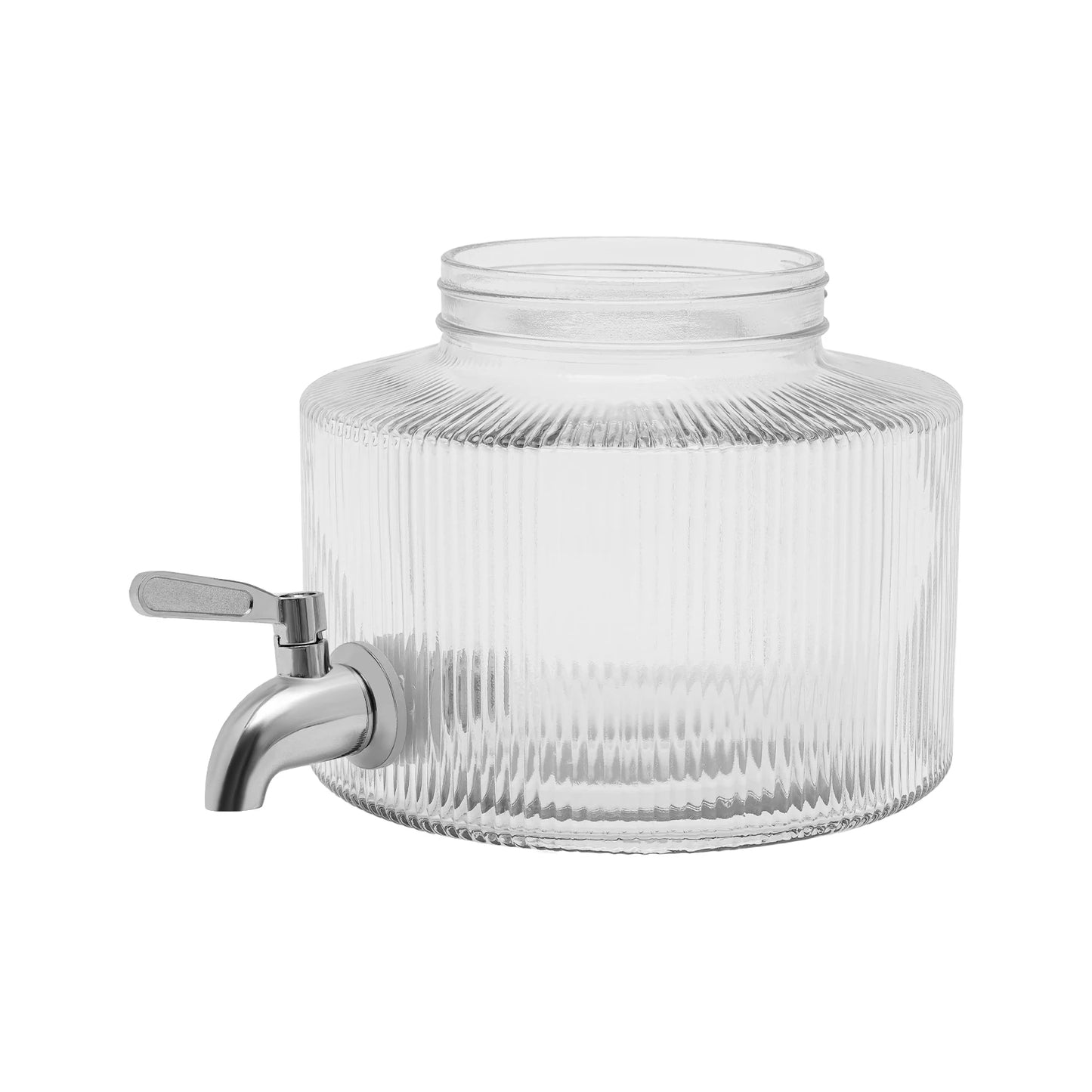 iced Beverage Dispenser 2.8L DIY Beverage Clear Glass Combined with Tap, Suitable for Refrigerators