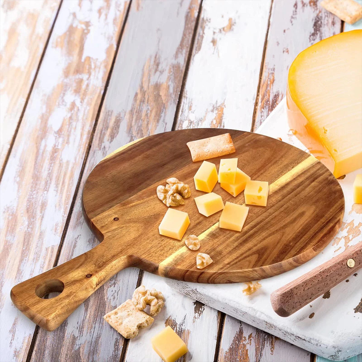 Round Wooden Chopping Board Cutting Kitchen Supplies Boards Accessories Large Kitchens Wood Accessory Items Cutting Board Large