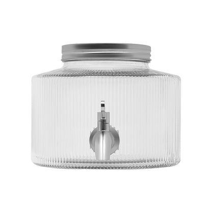 iced Beverage Dispenser 2.8L DIY Beverage Clear Glass Combined with Tap, Suitable for Refrigerators