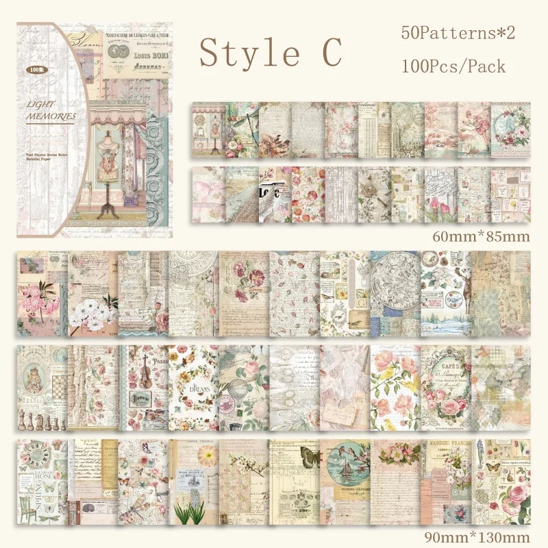 Vintage Series Scrapbooking 100Pcs/Pack Past Stories