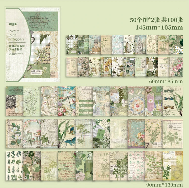 Vintage Series Scrapbooking 100Pcs/Pack Past Stories