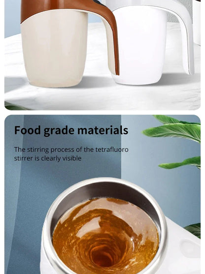 Automatic Mixing Cup Battery Portable Coffee Electric Mixing Stainless Steel Rotary Magn，
