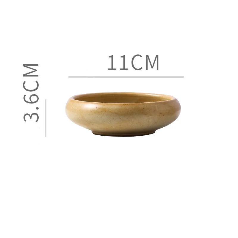 Solid Color Ceramic Sauce Salad Dessert Bowl Retro Fashion Luxury Gift Appetizer Dip Bowl Condiment Kitchen Bar Utensils
