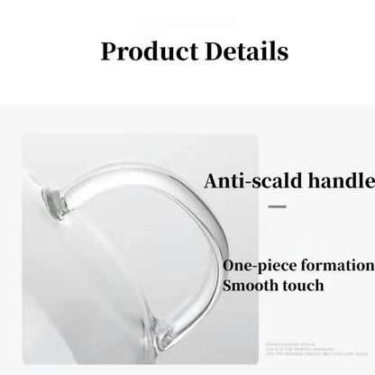 1pc Creative Glass Coffee Tea Cup 350ml Letter Printed Mug Drinks Dessert Breakfast Milk Cup Glass Mugs Handle Drinkware