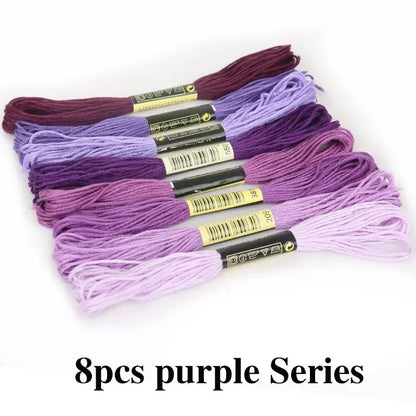 5/8/50/100pcs Mix Colors Embroidery Thread Cotton Sewing Skeins Rainbow Cotton & Silk Embroidery Threads for DIY Bracelet Making