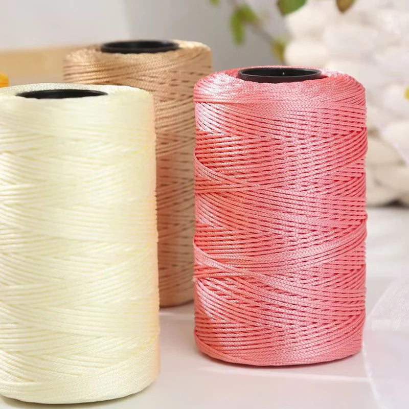 100g/Roll 1mm 230 Meters Ice Silk Summer Crochet Yarn for DIY Knitting Bag Shoes Hat Hollow Polyester Rope Thread Handmade Craft
