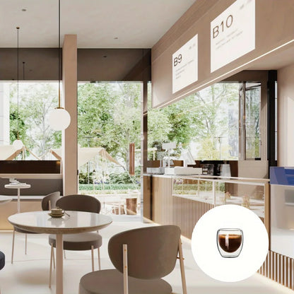 80/250/450ml Double-Wall Insulated Clear Glass Espresso Cups Perfect for Tea, Coffee, Latte, Cafe, Milk, Restaurant Use
