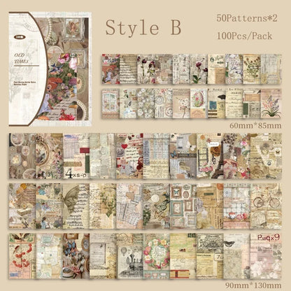 Vintage Series Scrapbooking 100Pcs/Pack Past Stories