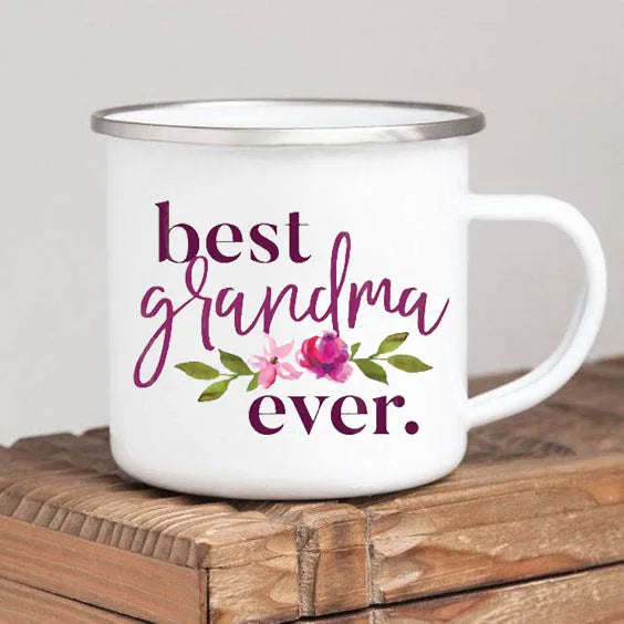 Mothers Day Gift For Grandmother  Worlds Best Grandma coffee mug Grandma drink enamel mugs Granny Grandmother Birthday Gifts