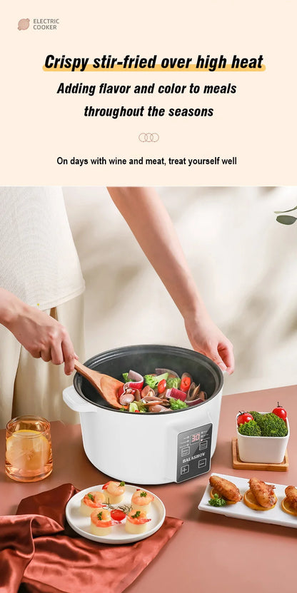 800W Electric Multifunctional Cooker Household Hot Pot Intelligent Non-stick Cookware for Kitchen Home Appliance Rice Pot 3.5L