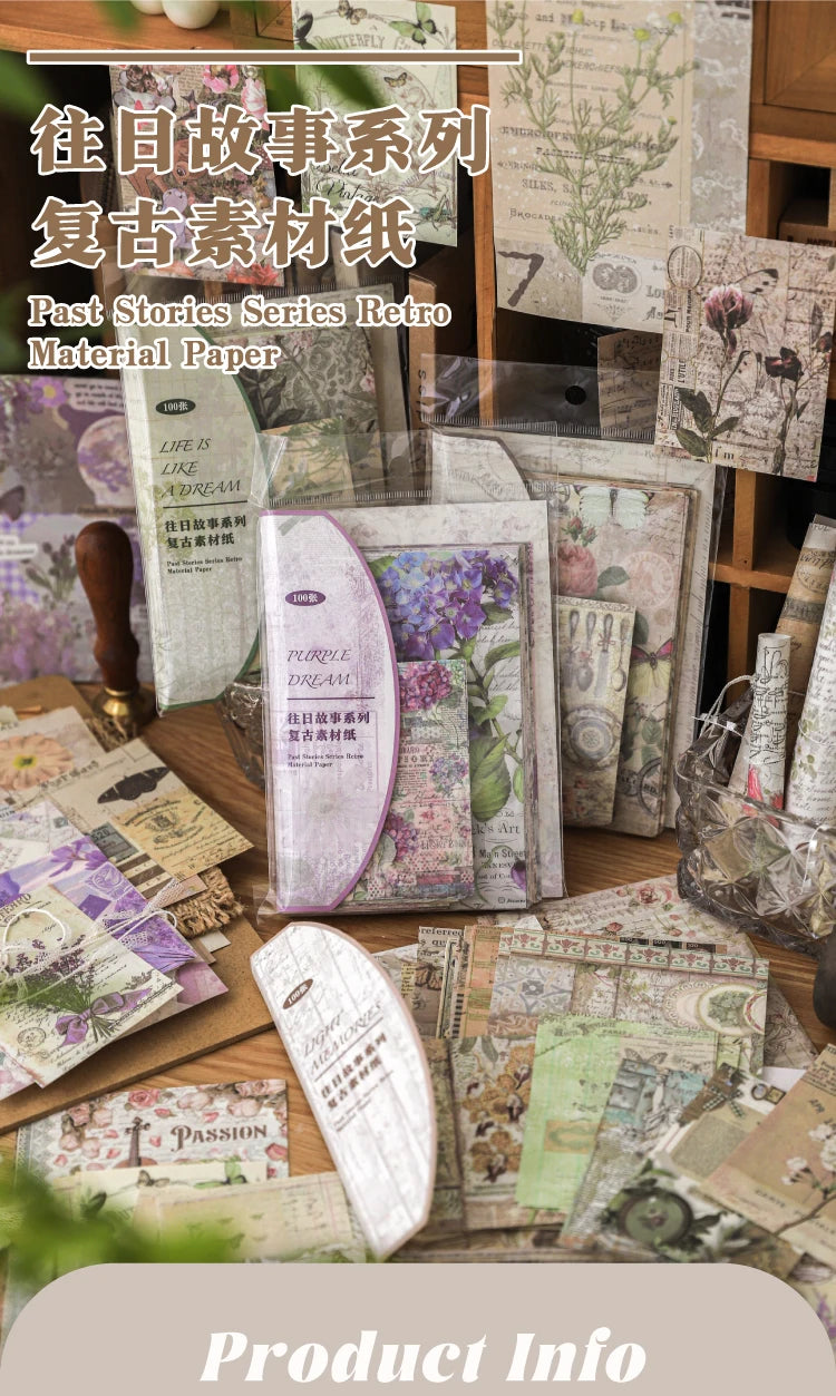 Vintage Series Scrapbooking 100Pcs/Pack Past Stories