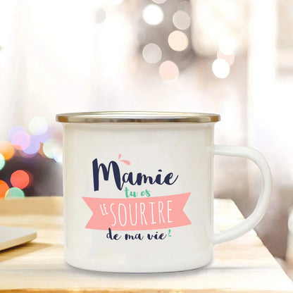Thank You Grandma for All These Magical Moments Print Enamel Mug Outdoor Cup Drink Coffee Cups Holiday Birthday Gift for Grandma