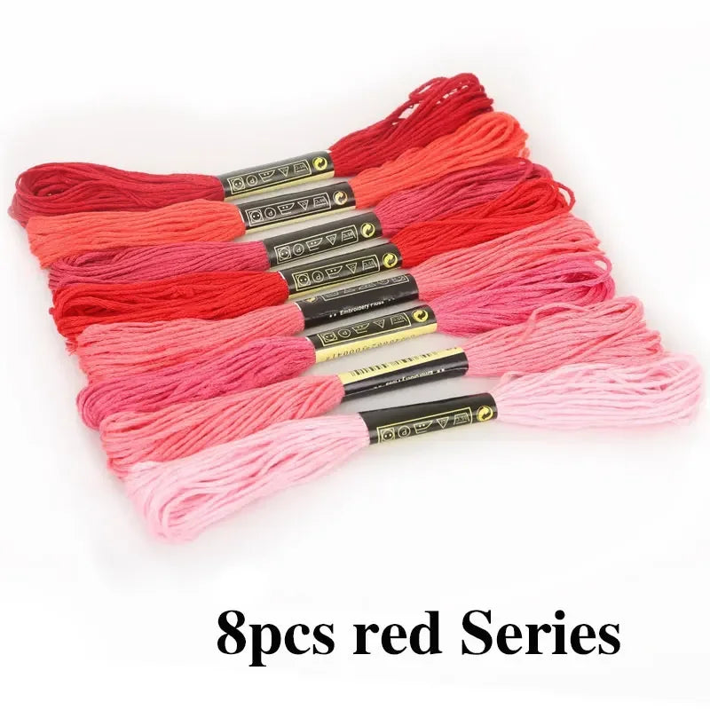 5/8/50/100pcs Mix Colors Embroidery Thread Cotton Sewing Skeins Rainbow Cotton & Silk Embroidery Threads for DIY Bracelet Making