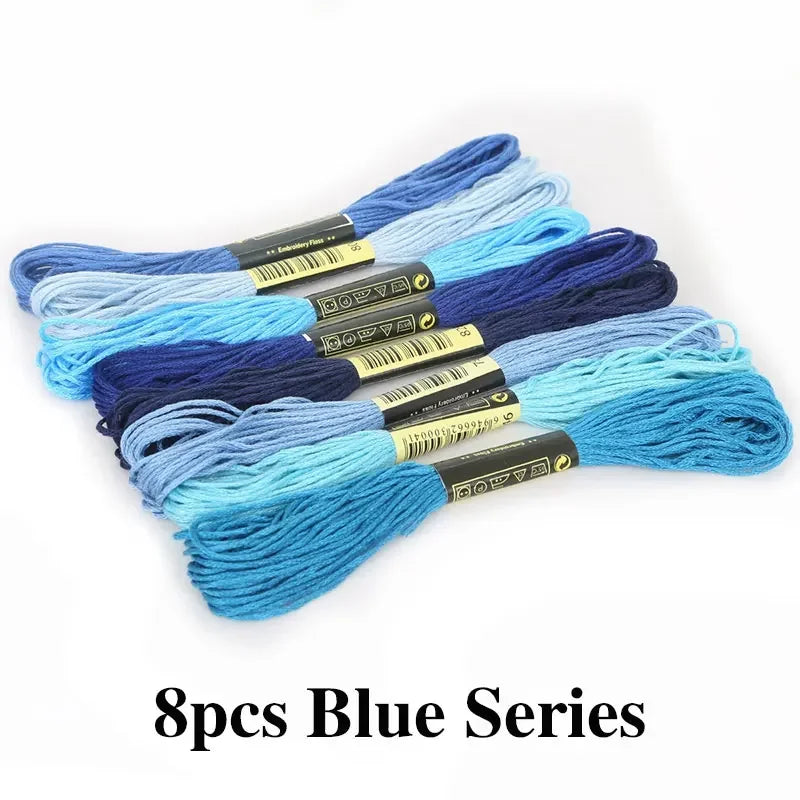 5/8/50/100pcs Mix Colors Embroidery Thread Cotton Sewing Skeins Rainbow Cotton & Silk Embroidery Threads for DIY Bracelet Making