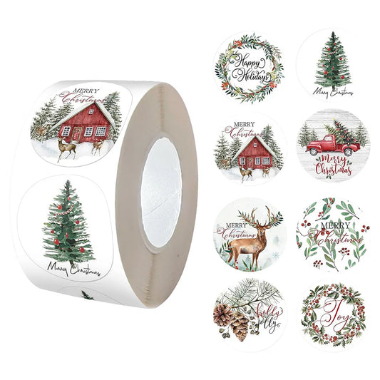 Christmas Stickers for Envelope 500pcs 1inch