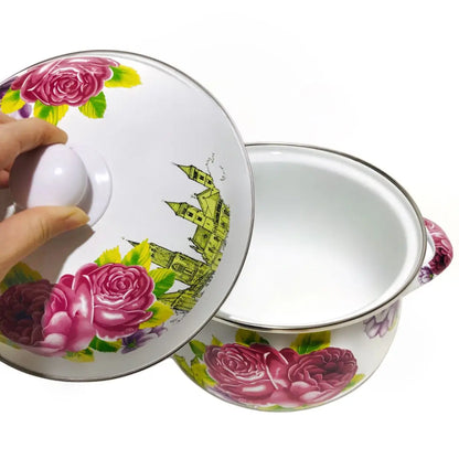 Enamel Pot Stewed Soup Noodles Hot Pot Household Goods Kitchen Cookware Thickened Large Capacity Stock Pot