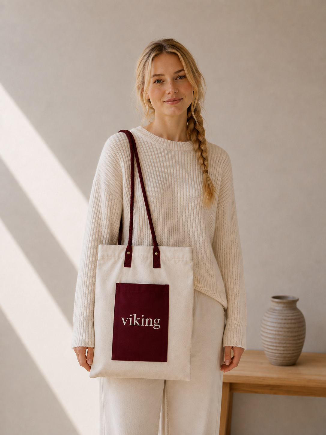 Viking Röd Blå Toteväska Två Färgval Med Stor Kapacitet För Resor