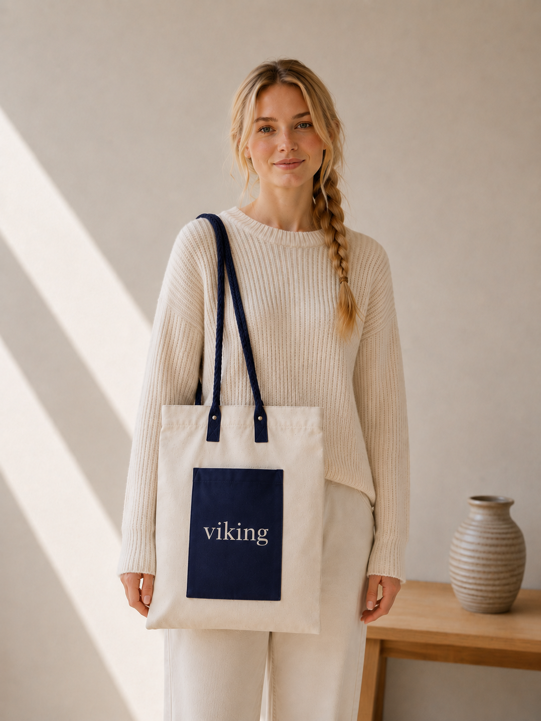 Viking Röd Blå Toteväska Två Färgval Med Stor Kapacitet För Resor