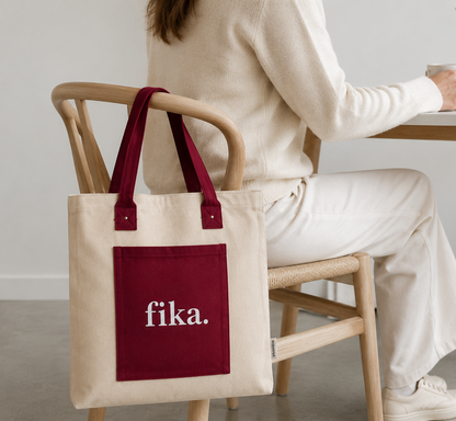 Fika Röd Canvasväska i Premiumkvalitet
